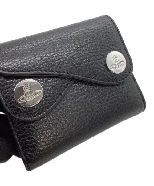 Vivienne Westwood（ヴィヴィアンウエストウッド）Vivienne Westwood (ヴィヴィアンウエストウッド) コンパクトウォレット　DOT SMALL DOUBLE FLAP ブラックの古着・服飾アイテム