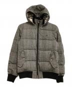 BURBERRY BLACK LABELバーバリーブラックレーベル）の古着「中綿ジャケット　チェック」｜ブラック