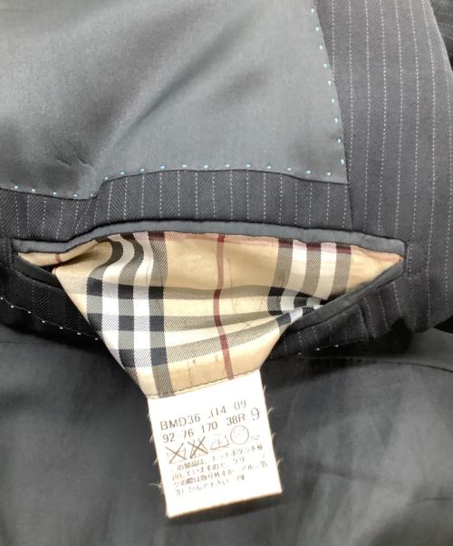 BURBERRY BLACK LABEL（バーバリーブラックレーベル）BURBERRY BLACK LABEL (バーバリーブラックレーベル) セットアップスーツ ストライプ ブラック サイズ:38Rの古着・服飾アイテム