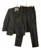 BURBERRY BLACK LABELバーバリーブラックレーベル）の古着「セットアップスーツ ストライプ」｜ブラック
