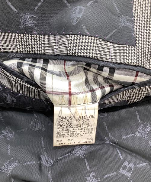 BURBERRY BLACK LABEL（バーバリーブラックレーベル）BURBERRY BLACK LABEL (バーバリーブラックレーベル) セットアップスーツ 	チェック グレー サイズ:38Rの古着・服飾アイテム