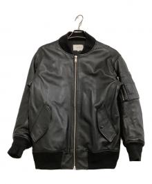 MSML（エムエスエムエル）の古着「ラムレザージャケット OVERSIZED LEATHER MA-1 JACKET」｜ブラック