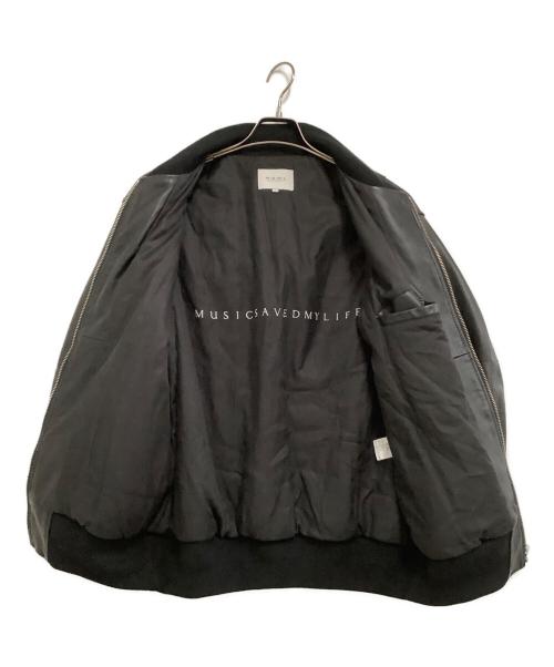 MSML（エムエスエムエル）MSML (エムエスエムエル) ラムレザージャケット OVERSIZED LEATHER MA-1 JACKET ブラック サイズ:Mの古着・服飾アイテム