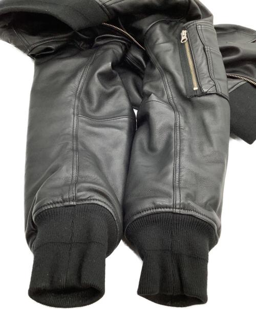 MSML（エムエスエムエル）MSML (エムエスエムエル) ラムレザージャケット OVERSIZED LEATHER MA-1 JACKET ブラック サイズ:Mの古着・服飾アイテム