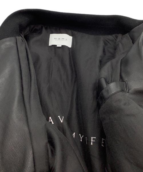 MSML（エムエスエムエル）MSML (エムエスエムエル) ラムレザージャケット OVERSIZED LEATHER MA-1 JACKET ブラック サイズ:Mの古着・服飾アイテム