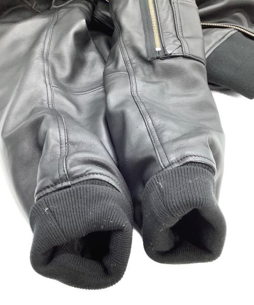 MSML（エムエスエムエル）MSML (エムエスエムエル) ラムレザージャケット OVERSIZED LEATHER MA-1 JACKET ブラック サイズ:Mの古着・服飾アイテム