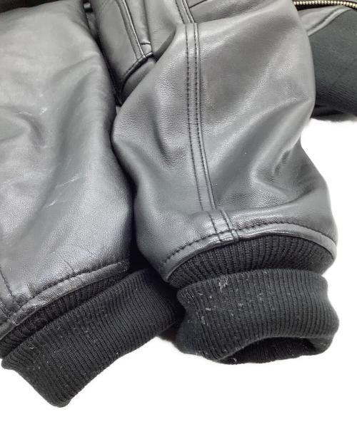 MSML（エムエスエムエル）MSML (エムエスエムエル) ラムレザージャケット OVERSIZED LEATHER MA-1 JACKET ブラック サイズ:Mの古着・服飾アイテム