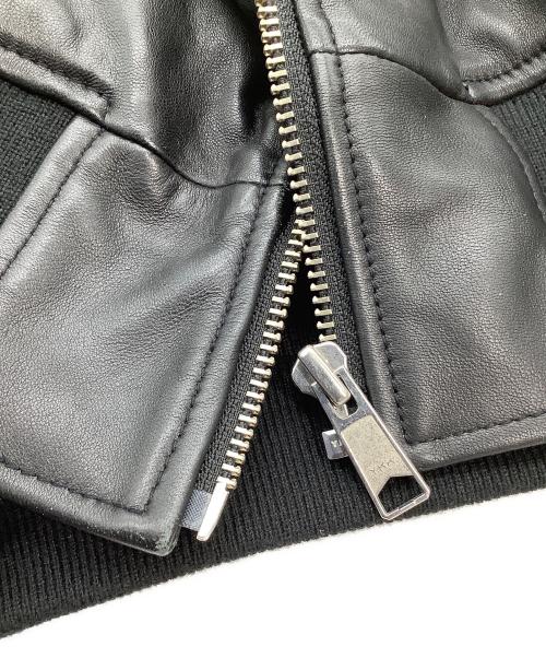 MSML（エムエスエムエル）MSML (エムエスエムエル) ラムレザージャケット OVERSIZED LEATHER MA-1 JACKET ブラック サイズ:Mの古着・服飾アイテム