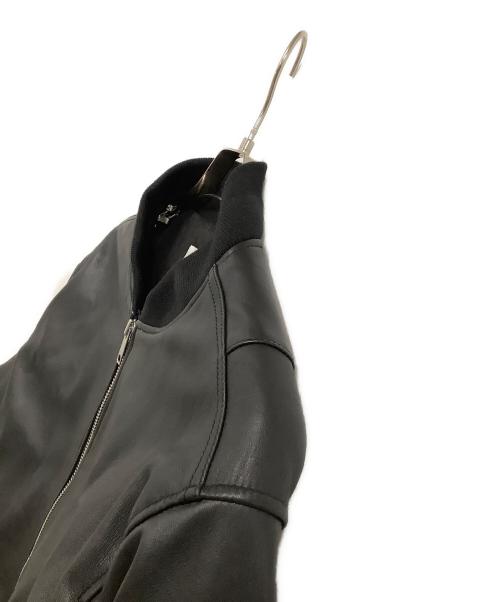 MSML（エムエスエムエル）MSML (エムエスエムエル) ラムレザージャケット OVERSIZED LEATHER MA-1 JACKET ブラック サイズ:Mの古着・服飾アイテム