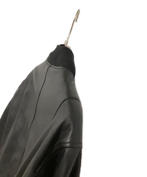 MSML（エムエスエムエル）MSML (エムエスエムエル) ラムレザージャケット OVERSIZED LEATHER MA-1 JACKET ブラック サイズ:Mの古着・服飾アイテム