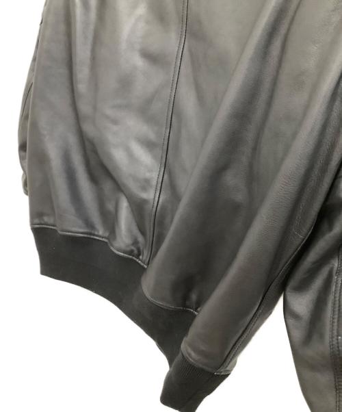 MSML（エムエスエムエル）MSML (エムエスエムエル) ラムレザージャケット OVERSIZED LEATHER MA-1 JACKET ブラック サイズ:Mの古着・服飾アイテム