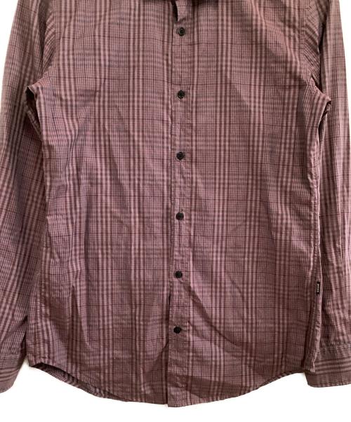 HUGO BOSS（ヒューゴ ボス）HUGO BOSS (ヒューゴ ボス) 長袖シャツ　スリムフィット　	チェック パープル サイズ:Ｓの古着・服飾アイテム