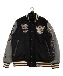 VANSON（バンソン）の古着「スタジャン　STREET TRACK」｜ブラック×グレー