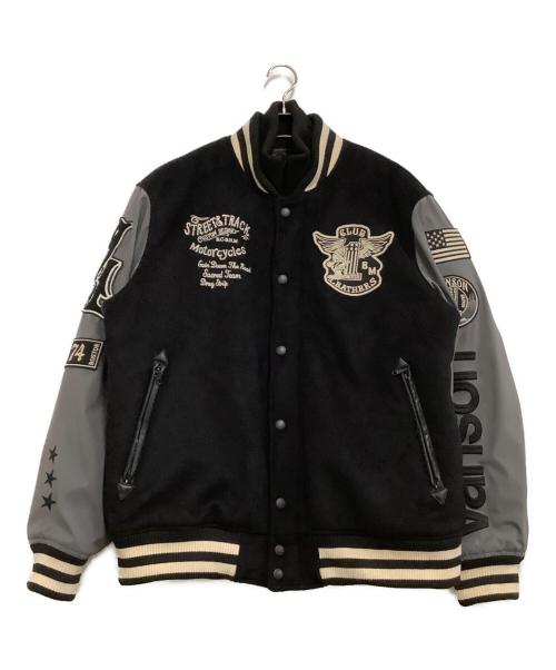 VANSON（バンソン）VANSON (バンソン) スタジャン　STREET TRACK ブラック×グレー サイズ:XXLの古着・服飾アイテム