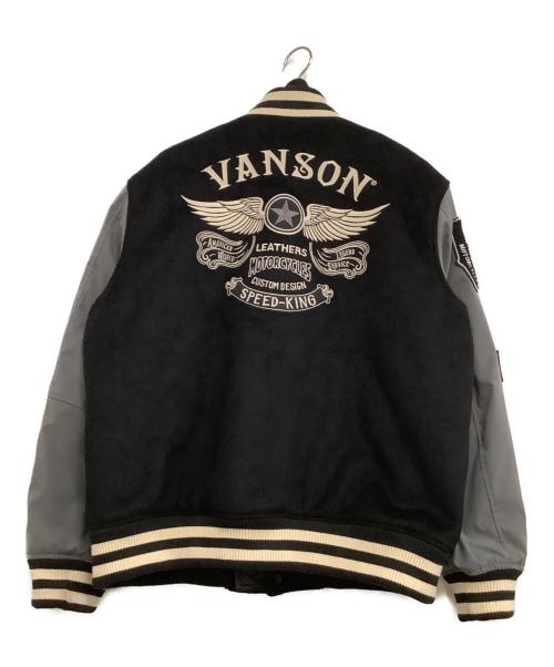 VANSON（バンソン）VANSON (バンソン) スタジャン　STREET TRACK ブラック×グレー サイズ:XXLの古着・服飾アイテム