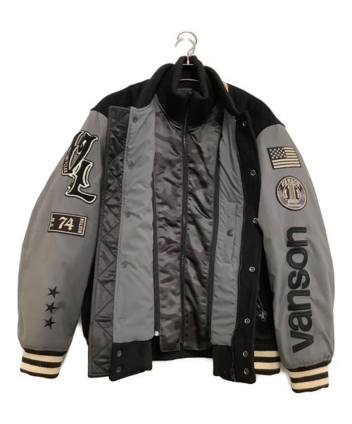 VANSON（バンソン）VANSON (バンソン) スタジャン　STREET TRACK ブラック×グレー サイズ:XXLの古着・服飾アイテム