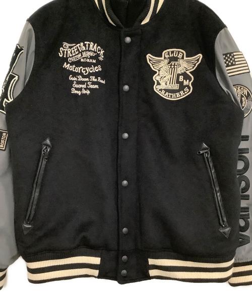 VANSON（バンソン）VANSON (バンソン) スタジャン　STREET TRACK ブラック×グレー サイズ:XXLの古着・服飾アイテム