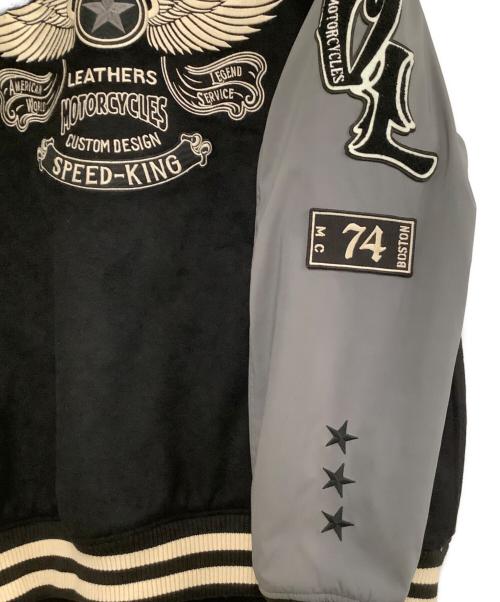 VANSON（バンソン）VANSON (バンソン) スタジャン　STREET TRACK ブラック×グレー サイズ:XXLの古着・服飾アイテム