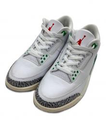 NIKE（ナイキ）の古着「ローカットスニーカー Air Jordan 3 Retro "Lucky Green"」｜ホワイト×グリーン