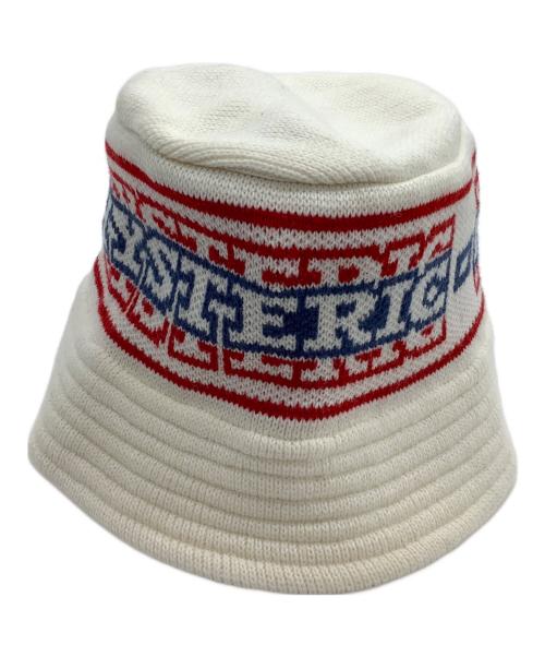 Hysteric Glamour（ヒステリックグラマー）Hysteric Glamour (ヒステリックグラマー) ニットバケットハット ホワイト×レッド×ブルー サイズ:freeの古着・服飾アイテム