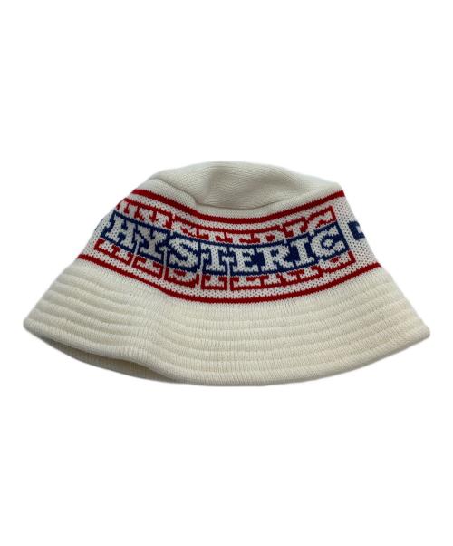 Hysteric Glamour（ヒステリックグラマー）Hysteric Glamour (ヒステリックグラマー) ニットバケットハット ホワイト×レッド×ブルー サイズ:freeの古着・服飾アイテム