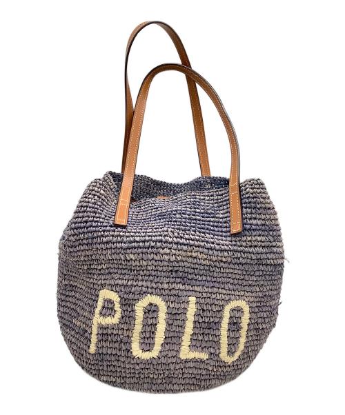 POLO RALPH LAUREN（ポロ・ラルフローレン）POLO RALPH LAUREN (ポロ・ラルフローレン) トートバッグ ネイビー×ブラウンの古着・服飾アイテム