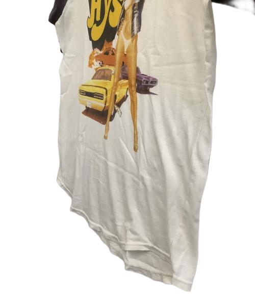 Hysteric Glamour（ヒステリックグラマー）Hysteric Glamour (ヒステリックグラマー)  半袖Tシャツ　Super HYS　ラグランスリーブ ホワイト×グレー サイズ:freeの古着・服飾アイテム