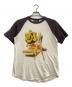 Hysteric Glamour（ヒステリックグラマー）の古着「 半袖Tシャツ　Super HYS　ラグランスリーブ」｜ホワイト×グレー