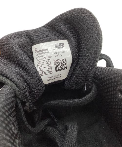 NEW BALANCE（ニューバランス）NEW BALANCE (ニューバランス) ローカットスニーカー  990v6 ブラック サイズ:27.5の古着・服飾アイテム
