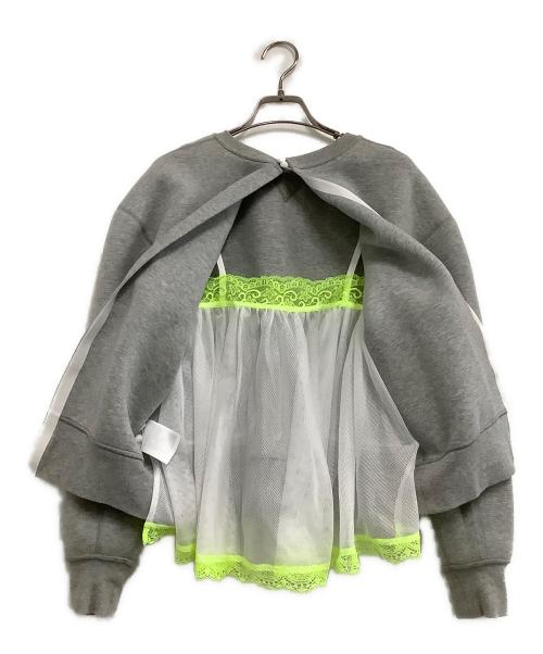 NIKE（ナイキ）NIKE (ナイキ) sacai (サカイ) ドッキングスウェット グレー サイズ:XSの古着・服飾アイテム
