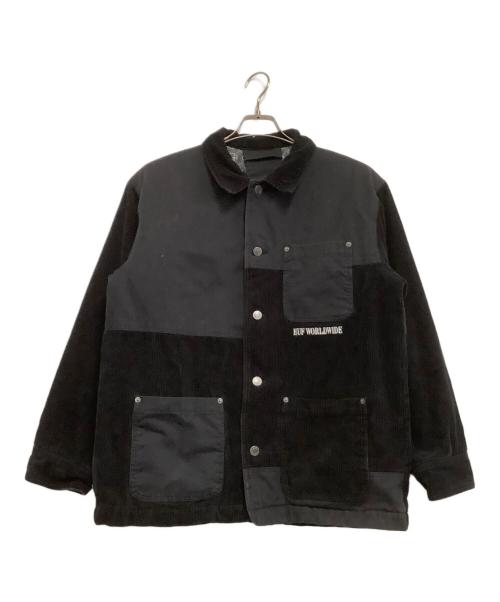 HUF（ハフ）HUF (ハフ) コーデュロイジャケット　SEPARATOR JACKET ブラック サイズ:Mの古着・服飾アイテム