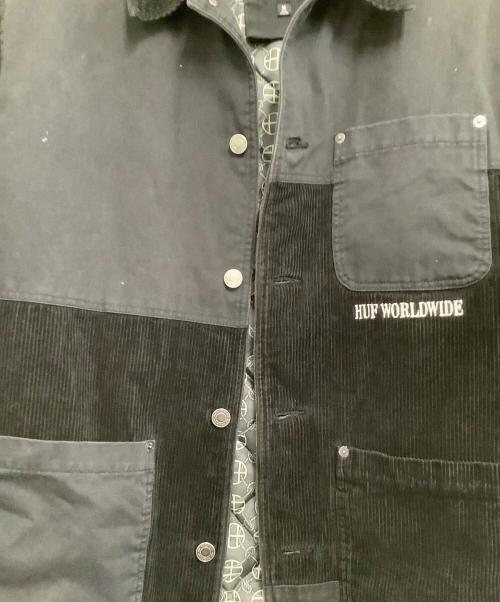 HUF（ハフ）HUF (ハフ) コーデュロイジャケット　SEPARATOR JACKET ブラック サイズ:Mの古着・服飾アイテム