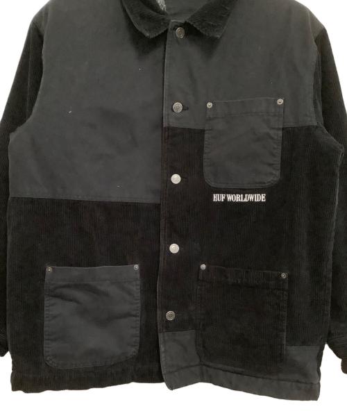 HUF（ハフ）HUF (ハフ) コーデュロイジャケット　SEPARATOR JACKET ブラック サイズ:Mの古着・服飾アイテム
