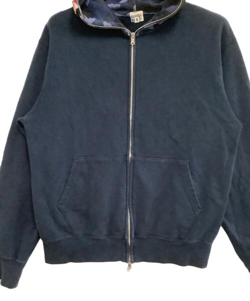 A BATHING APE（アベイシングエイプ）A BATHING APE (アベイシングエイプ) ジップパーカー　初期・フランケンタグ ネイビー サイズ:Mの古着・服飾アイテム