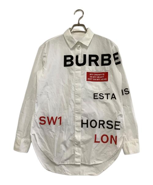 BURBERRY（バーバリー）BURBERRY (バーバリー) ホースフェリープリントシャツ ホワイト サイズ:IT36の古着・服飾アイテム
