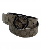 GUCCIグッチ）の古着「レザーベルト」｜ベージュ