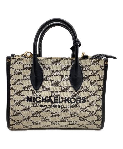 MICHAEL KORS（マイケルコース）MICHAEL KORS (マイケルコース) 2WAYバッグ ブラック×ベージュの古着・服飾アイテム