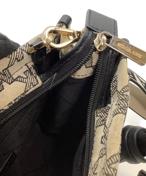 MICHAEL KORS（マイケルコース）MICHAEL KORS (マイケルコース) 2WAYバッグ ブラック×ベージュの古着・服飾アイテム
