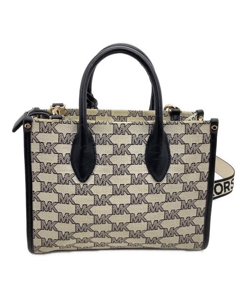 MICHAEL KORS（マイケルコース）MICHAEL KORS (マイケルコース) 2WAYバッグ ブラック×ベージュの古着・服飾アイテム