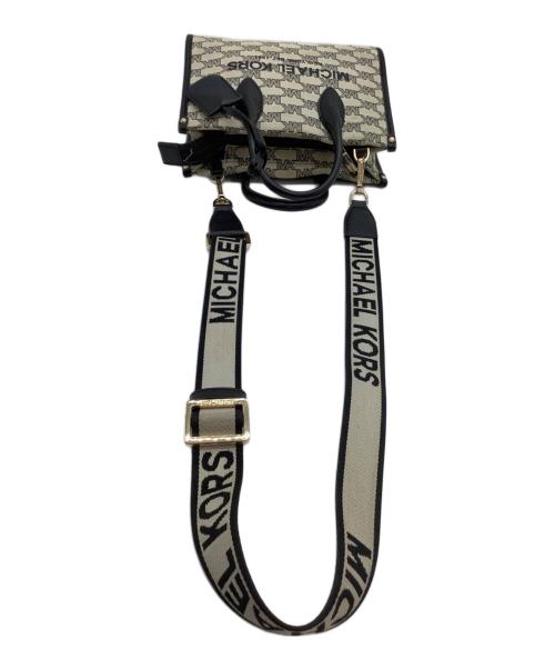 MICHAEL KORS（マイケルコース）MICHAEL KORS (マイケルコース) 2WAYバッグ ブラック×ベージュの古着・服飾アイテム