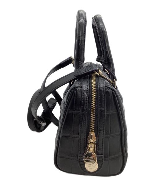 cocco cristallo（コッコクリスターロ）COCCO CRISTALLO (コッコクリスターロ) ミニボストンバッグ　クロコ型押し パープルの古着・服飾アイテム