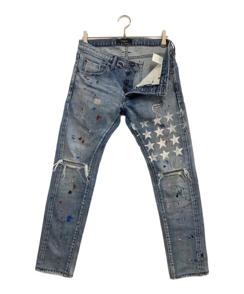 OVERDESIGN（オーバーデザイン）OVERDESIGN (オーバーデザイン) デニムパンツ　NEW SKINNY　STAR SLAVE ブルー サイズ:W32の古着・服飾アイテム