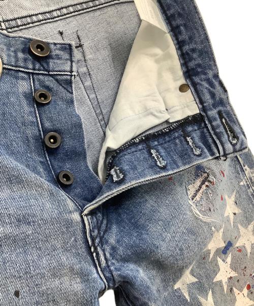 OVERDESIGN（オーバーデザイン）OVERDESIGN (オーバーデザイン) デニムパンツ　NEW SKINNY　STAR SLAVE ブルー サイズ:W32の古着・服飾アイテム