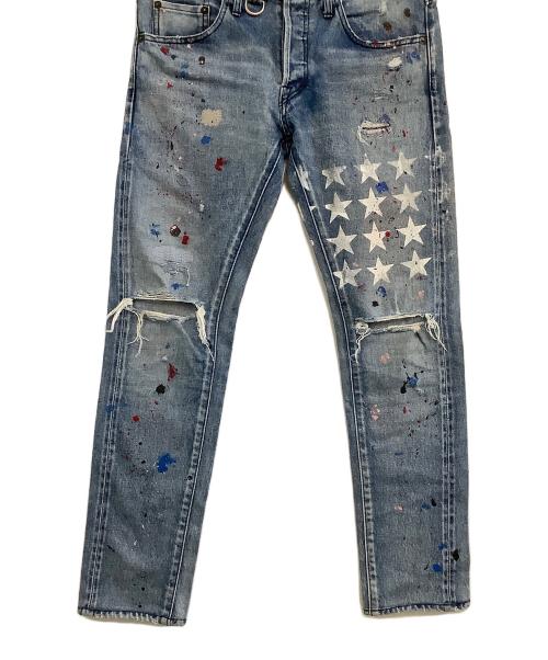 OVERDESIGN（オーバーデザイン）OVERDESIGN (オーバーデザイン) デニムパンツ　NEW SKINNY　STAR SLAVE ブルー サイズ:W32の古着・服飾アイテム
