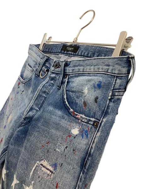 OVERDESIGN（オーバーデザイン）OVERDESIGN (オーバーデザイン) デニムパンツ　NEW SKINNY　STAR SLAVE ブルー サイズ:W32の古着・服飾アイテム
