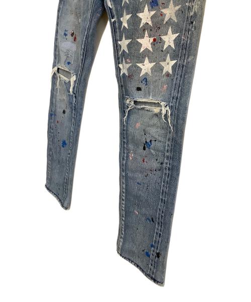 OVERDESIGN（オーバーデザイン）OVERDESIGN (オーバーデザイン) デニムパンツ　NEW SKINNY　STAR SLAVE ブルー サイズ:W32の古着・服飾アイテム