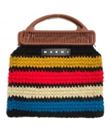 MARNI（マルニ）の古着「ハンドバッグ カラフルボーダー/マルニマーケット」｜マルチカラー