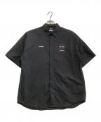 F.C.Real Bristolエフシーレアルブリストル）の古着「半袖シャツ　AUTHENTIC FLY FRONT S/S SHIRT」｜ブラック