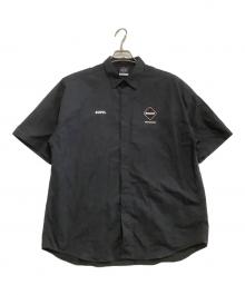 F.C.Real Bristol（エフシーレアルブリストル）の古着「半袖シャツ　AUTHENTIC FLY FRONT S/S SHIRT」｜ブラック