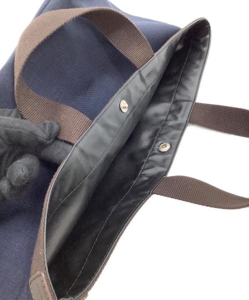 Herve Chapelier（エルベシャプリエ）Herve Chapelier (エルベシャプリエ) トートバッグ インディゴ×ブラウンの古着・服飾アイテム